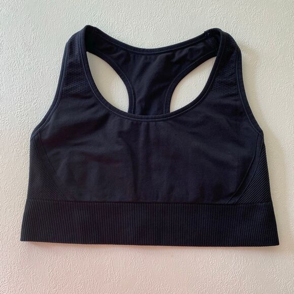 All In Motion Black Seamless Ribbed Sports Bra XL - Picture 1 of 5
